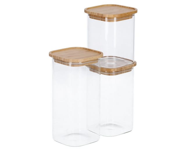 Zeller Vorratsglas transparent 1,3 l mit Bambusdeckel
