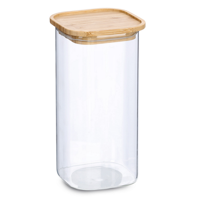 Zeller Vorratsglas transparent 1, 57 l mit Bambusdeckel