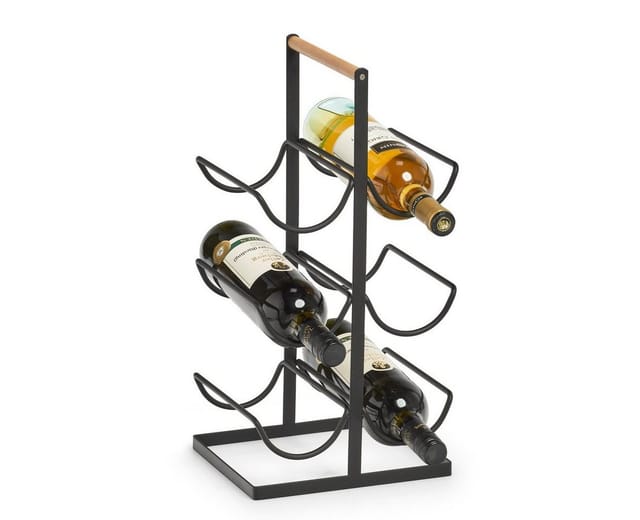 Zeller Weinregal schwarz 23 x 46 x 20 cm
