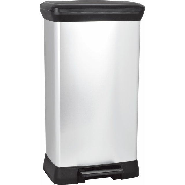 Curver Tret-Abfalleimer 'Deco Bin Metallic's' silber metallic 50 l