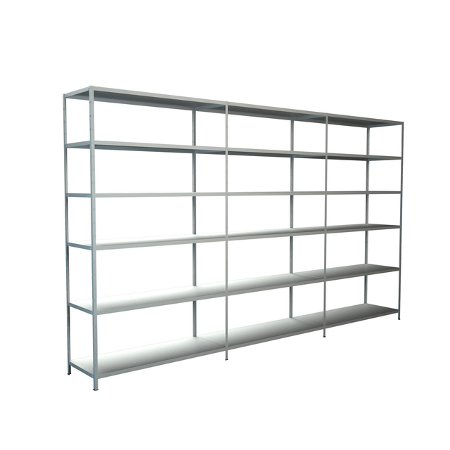 SCHULTE Regalwelt Steck-Grundregal und 2 Anbauregale 230 x 260 x 35 cm, 18 Böden, weiß, Tragkraft 510 kg