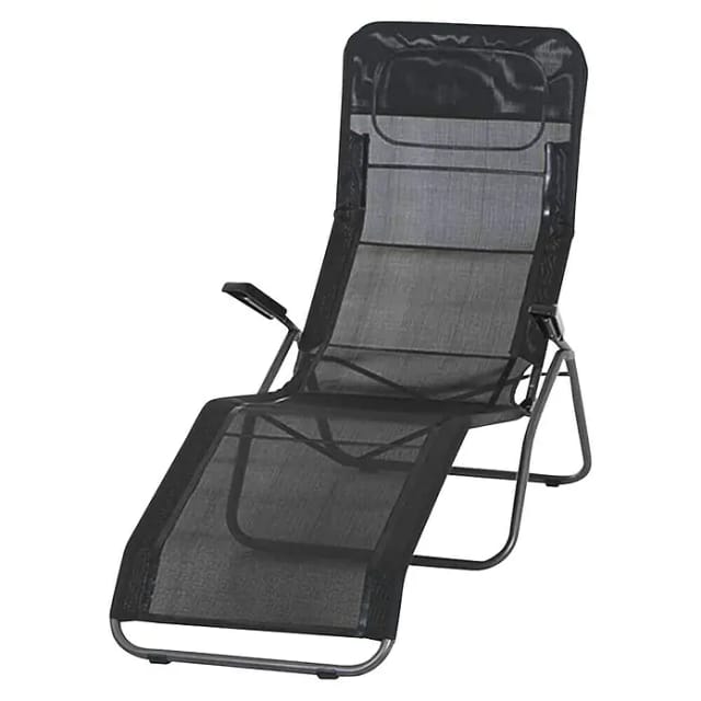 Siena Garden Liegestuhl 'Anco' klappbar schwarz 72,5 x 103,5 x 144 cm
