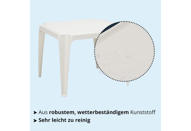 PROGARDEN Gartentisch für Kinder 'Tavolo' Polypropylen weiß 52 x 44 x 56 cm