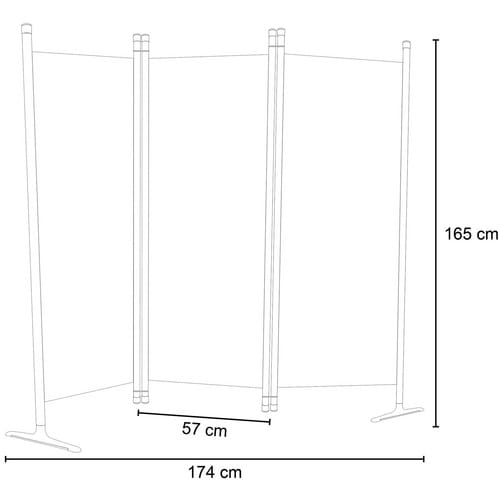 Angerer Freizeitmöbel Paravent 3-teilig Bezug Polyethylen blau 165 x 171 cm