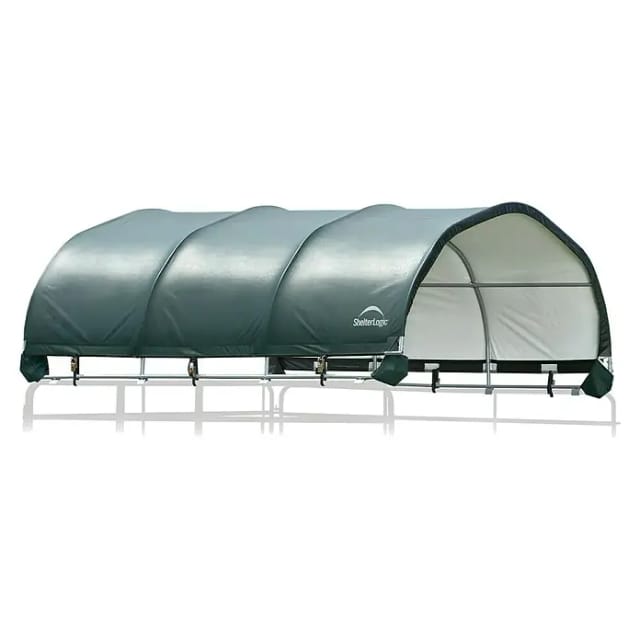 ShelterLogic Weidezelt Überdachung grün 13,7 m² 370 x 370 x 170 cm