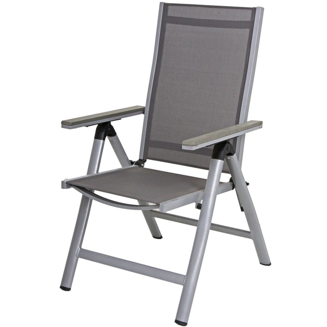 Garden Pleasure Gartenstuhl 'Grace' klappbar Aluminium grau 60 x 107 x 107 cm