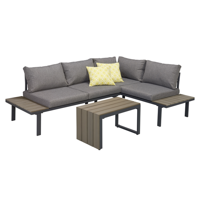 toom Loungemöbelset 'Nola' Stahl/Aluminium grau 2-teilig