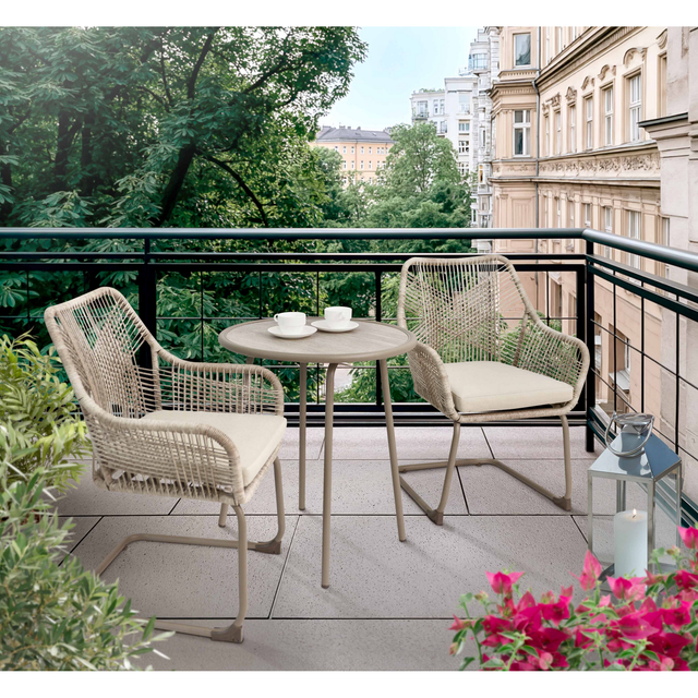 Balkonmöbelset 'Felicitas' Stahl beige 3-teilig