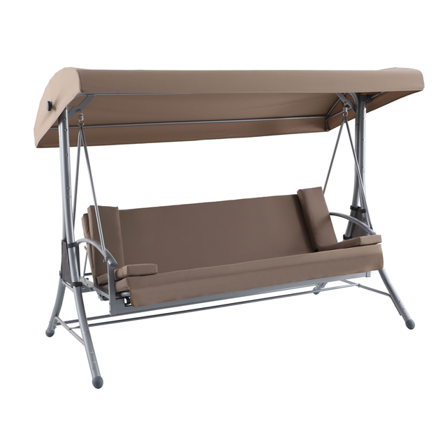 toom Hollywoodschaukel 'Sophia' 3-Sitzer taupe 240 x 174 x 120 cm