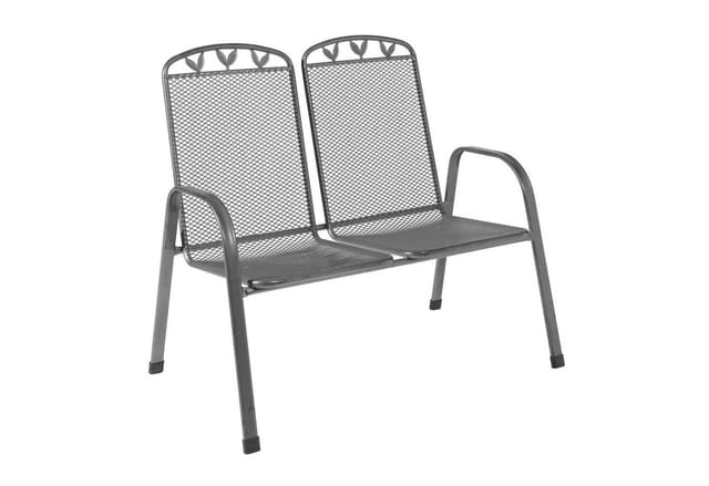 Gartenbank 'Toulouse' 2-Sitzer Stahl grau 108 x 98 x 68 cm