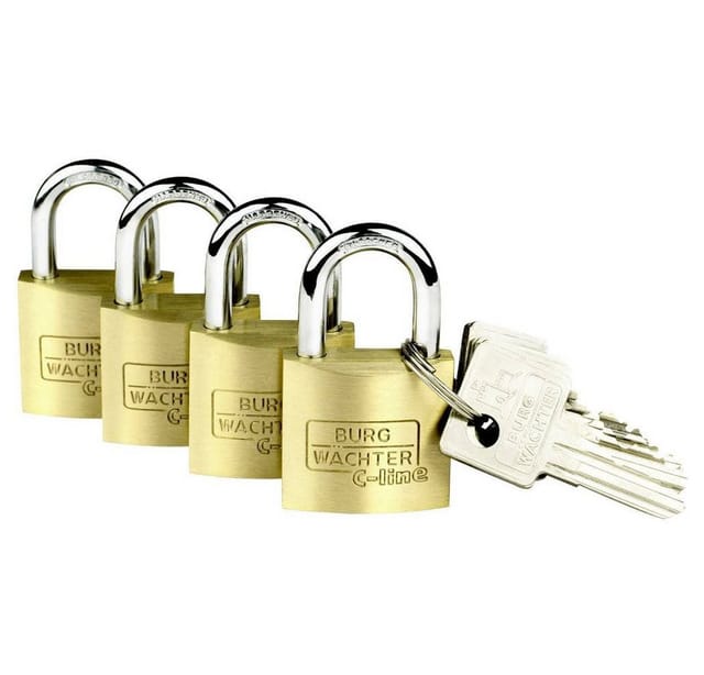 Burg-Wächter Vorhangschloss-Set QUADRO 222 30 GL SB