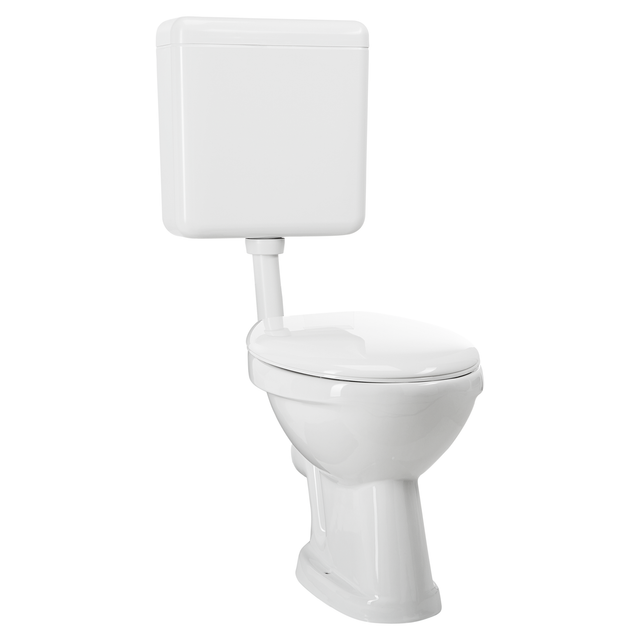 B1 Stand-WC-Set mit Spülrand inklusive WC-Sitz und Spülkasten weiß