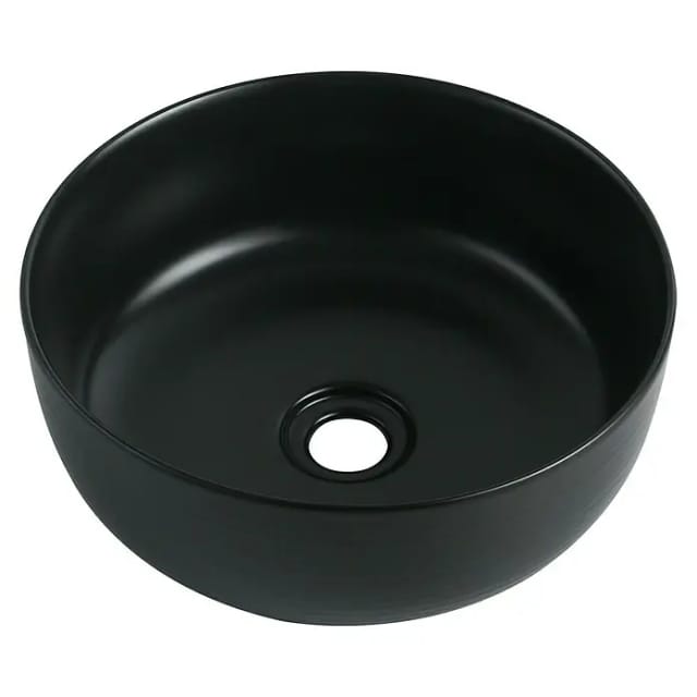 VEROSAN PRO Aufsatzwaschtisch 'Taos' Keramik matt black Ø 35,8 x 13,7 cm