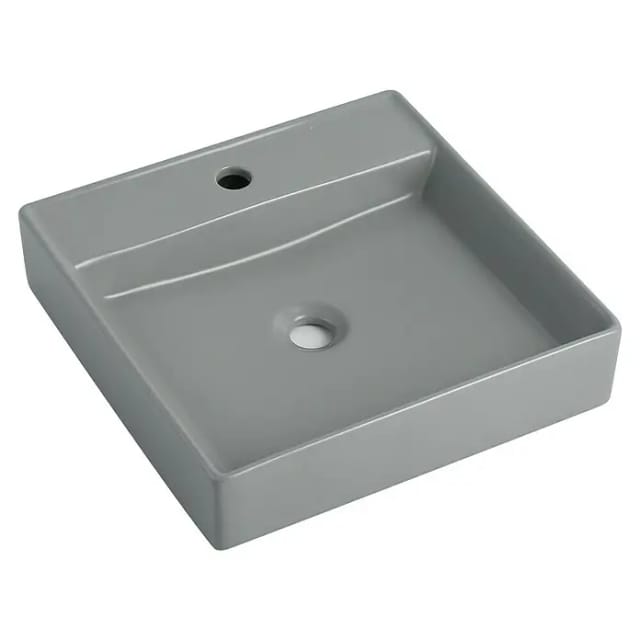 VEROSAN PRO Aufsatzwaschtisch 'Heru' Keramik matt light grey 44 x 44 x 10 cm