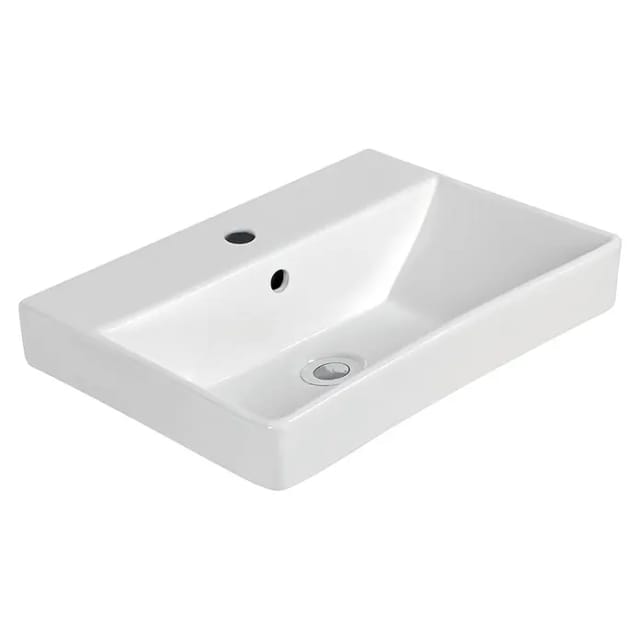 Waschbecken eckig 'Opia' weiß 60 x 16 x 41,5 cm