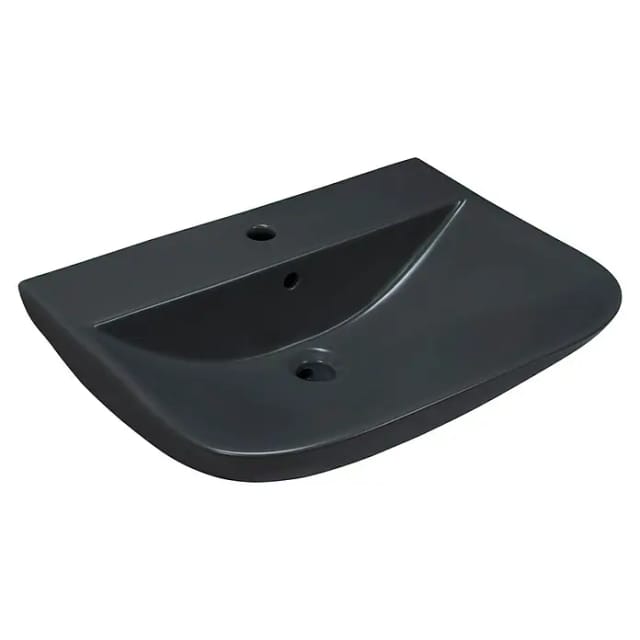 sanicomfort Waschtisch 'Rivo' rechteckig dunkelgrau 48 x 61 x 19 cm