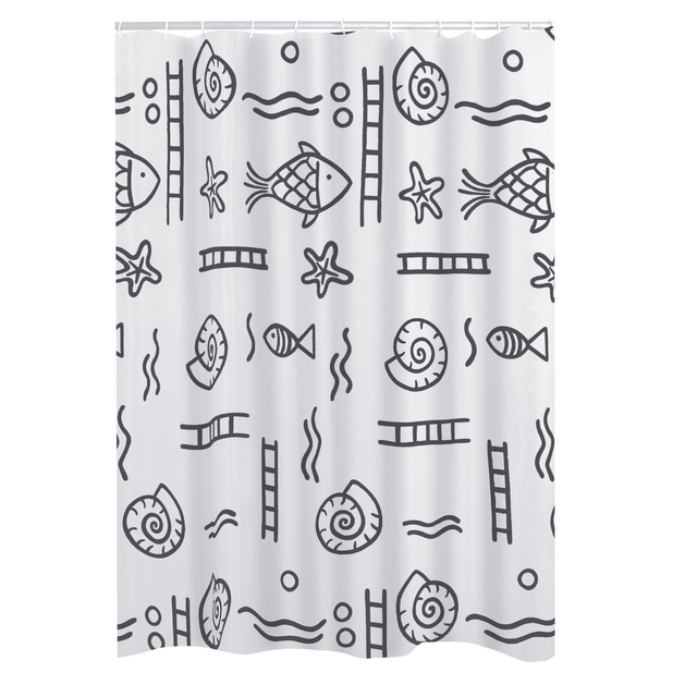 toom Duschvorhang Textil 'Neptun' grau 120 x 200 cm
