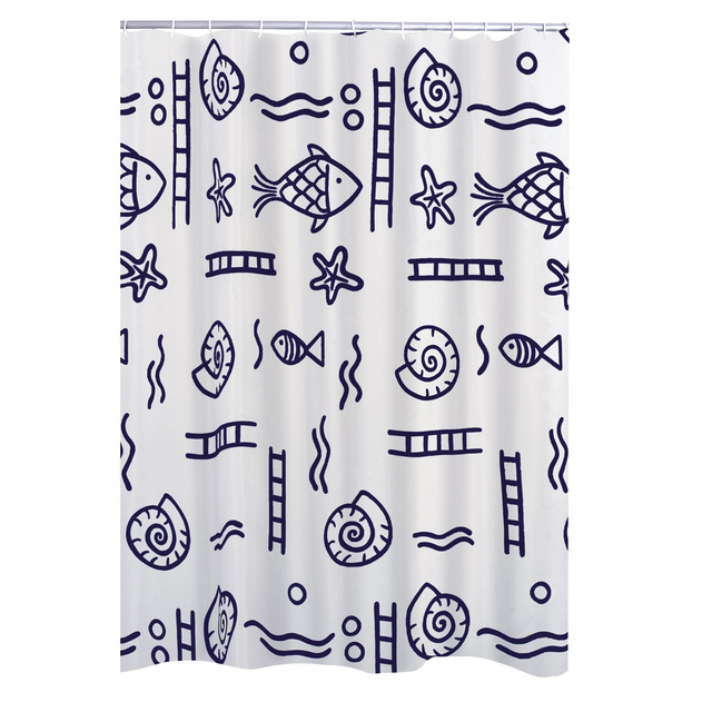 toom Duschvorhang Textil 'Neptun' blau 240 x 180 cm