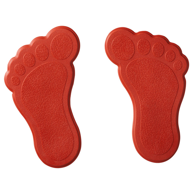 toom Mini Dusch- und Wanneneinlage Füße XXS 15 x 9 cm rot 6 Stück