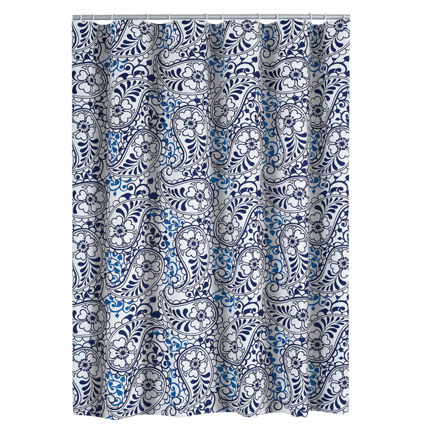 toom Duschvorhang 'Paisley' blau 180 x 200 cm