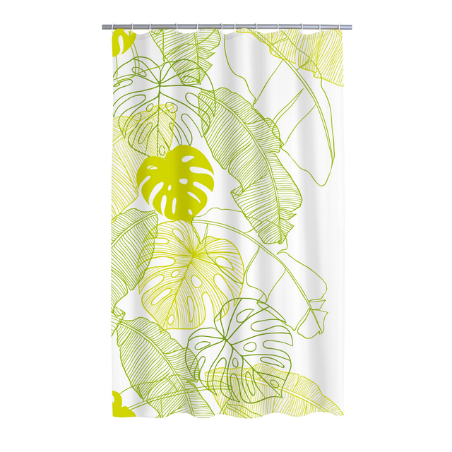 toom Duschvorhang 'Tropical' Textil grün 180 x 200 cm