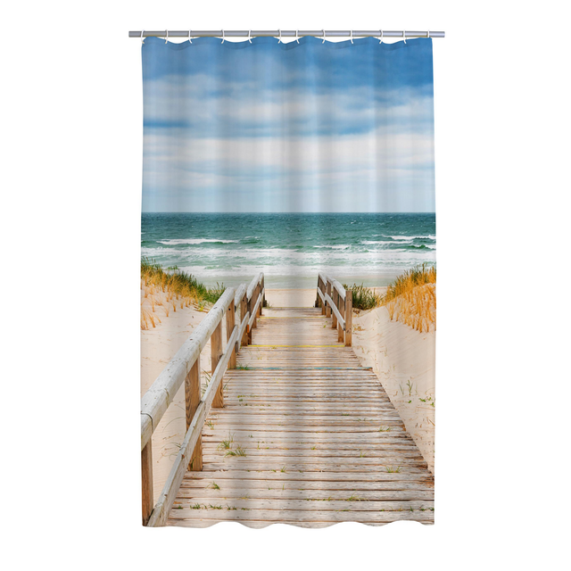 toom Duschvorhang 'Nordsee' Textil bunt 180 x 200 cm