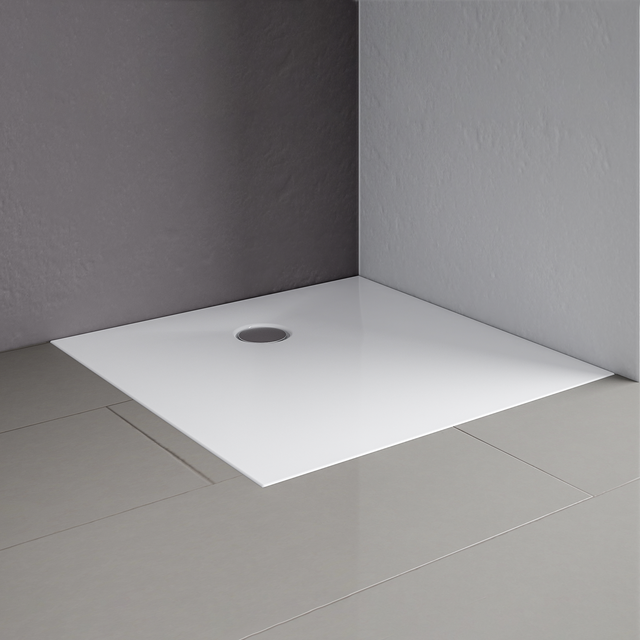 Schulte Duschwanne, Sanitäracryl, ebenerdig, quadratisch, 90 x 90 x 3,5 cm