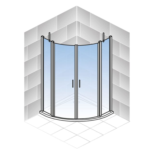 Schulte Runddusche mit Drehtür 'Alexa Style 2.0' teilgerahmt, aluminiumfarben, 50 x 192 x 90 cm