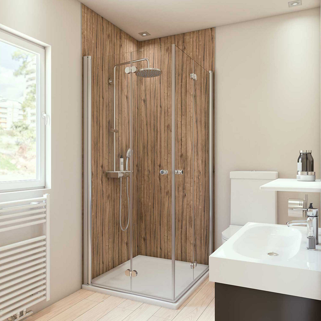Breuer Duschrückwand Holzoptik Eiche 100 x 210 cm