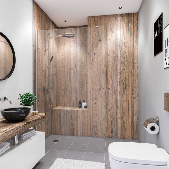 Breuer Duschrückwand Holzoptik Nordsee-Altholz 150 x 255 cm