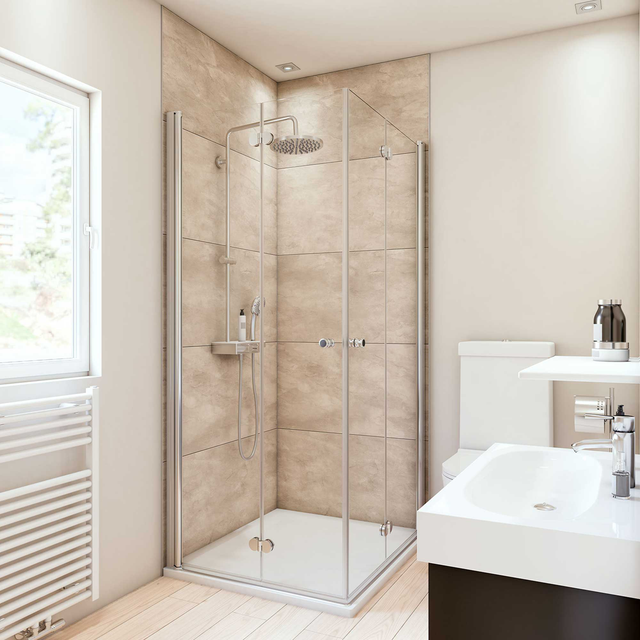 Breuer Duschrückwand Fliesenoptik Großformat-Design beige 150 x 255 cm