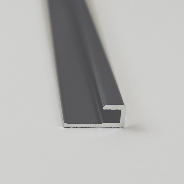 Breuer Abschlussprofil für Rückwandplatten, eckig, anthrazitgrau, 2100 mm