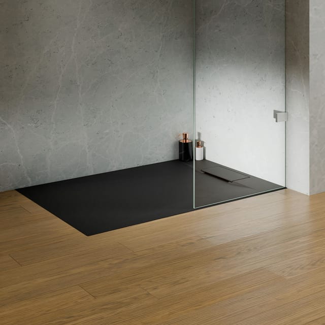 Breuer Duschwanne 'Lite Line' Steinoptik anthrazit 90 x 120 cm