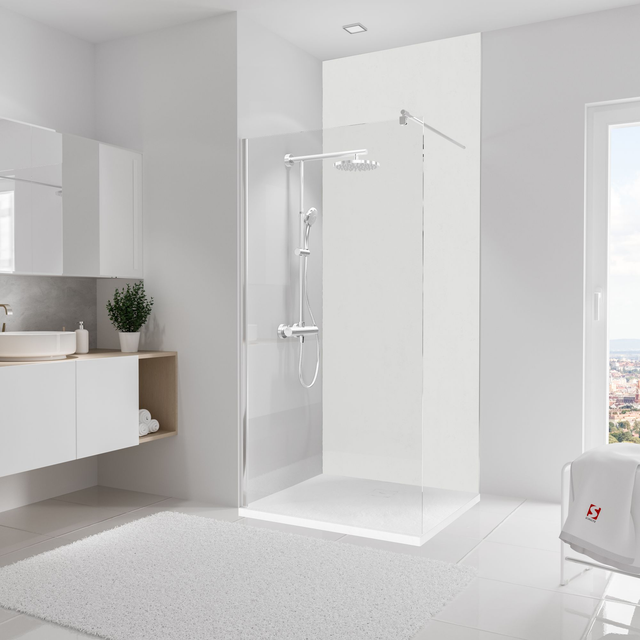 Schulte Duschrückwand 'DecoDesign' Steinoptik weiß 100 x 255 cm