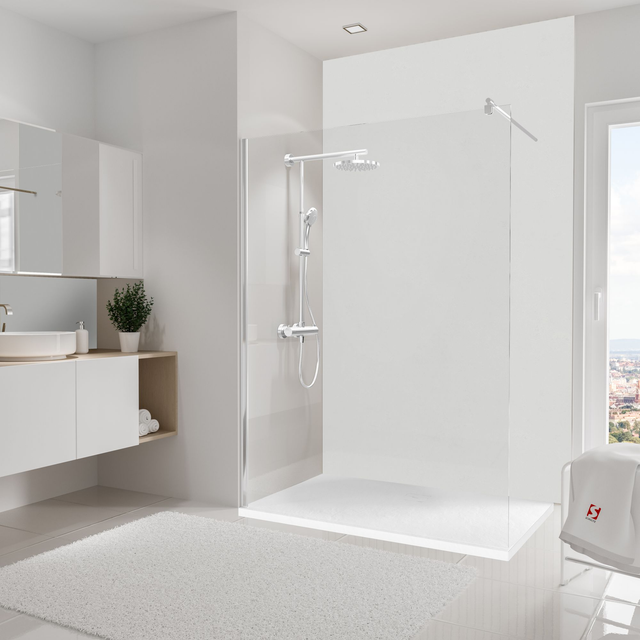 Schulte Duschrückwand 'DecoDesign' Steinoptik weiß 150 x 255 cm