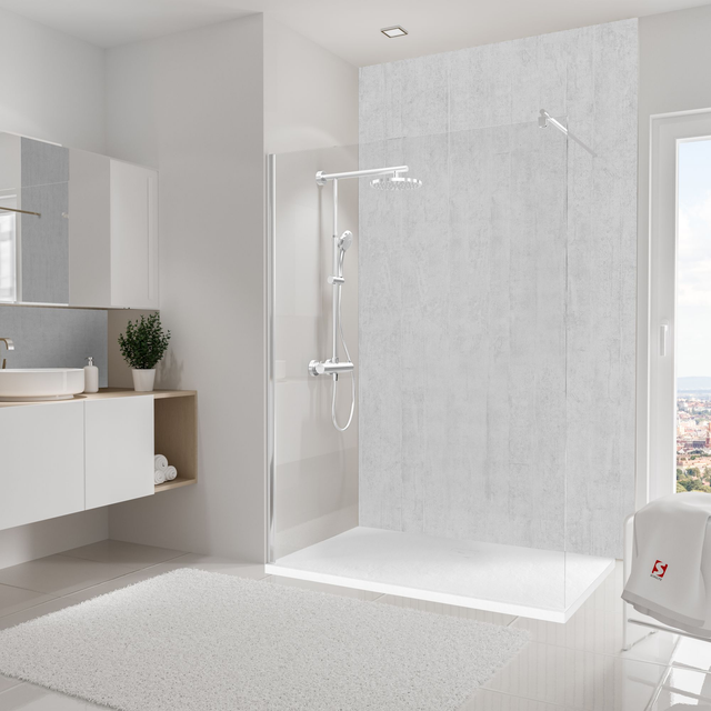 Schulte Duschrückwand 'DecoDesign' Betonoptik hell 150 x 255 cm