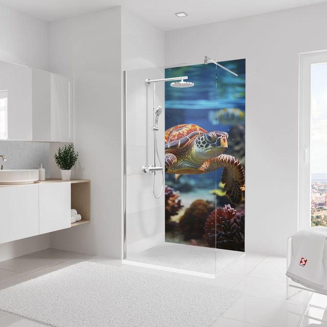 Schulte Duschrückwand 'DecoDesign' Motiv Schildkröte 90 x 210 cm