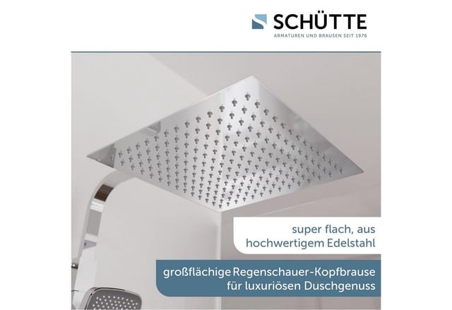 Schütte Überkopfbrause-Set 'Ocean' mit integrierter Thermostat-Duscharmatur chrom, anthrazit