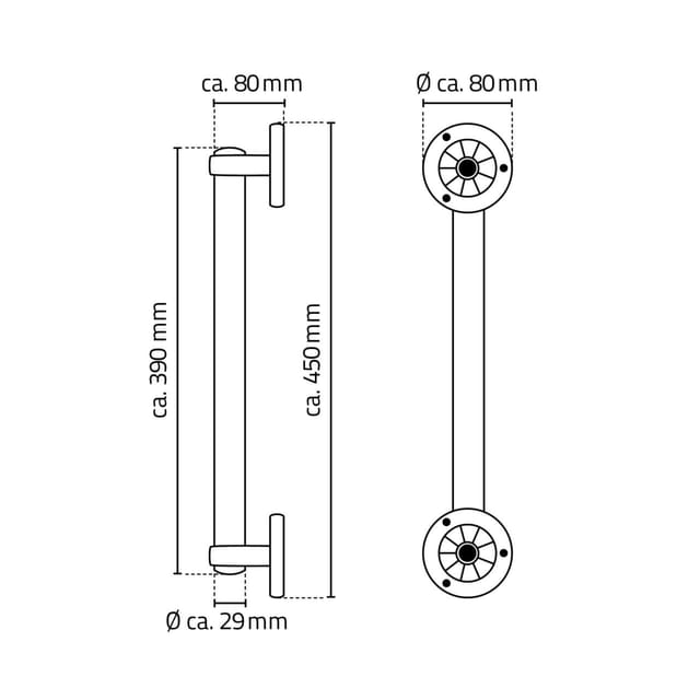 Ridder Badewannen-Haltegriff 'Pro' chromfarben 60 cm bis 110 kg