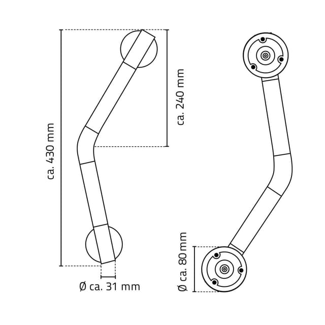 Ridder Badewannen-Haltegriff 'Ken' chromfarben schwarz 48 cm bis 110 kg