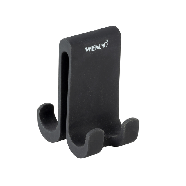 Wenko Doppel-Duschhaken 'Verna Duo' schwarz Silikon 5 x 9,5 x 7 cm