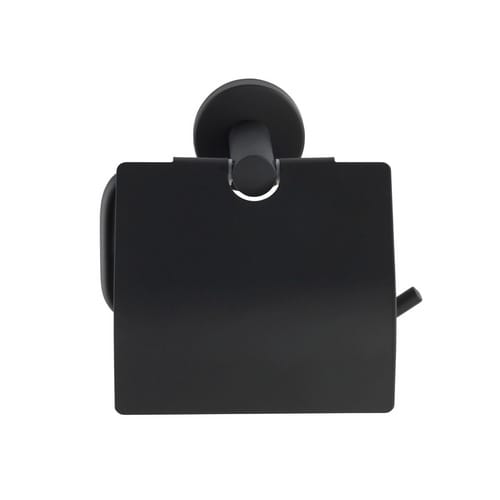 Wenko Toilettenpapierhalter 'Bosio Black' matt, mit Deckel