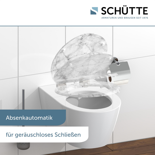 Schütte WC-Sitz 'Marmor Stone' mit Absenkautomatik Holzkern