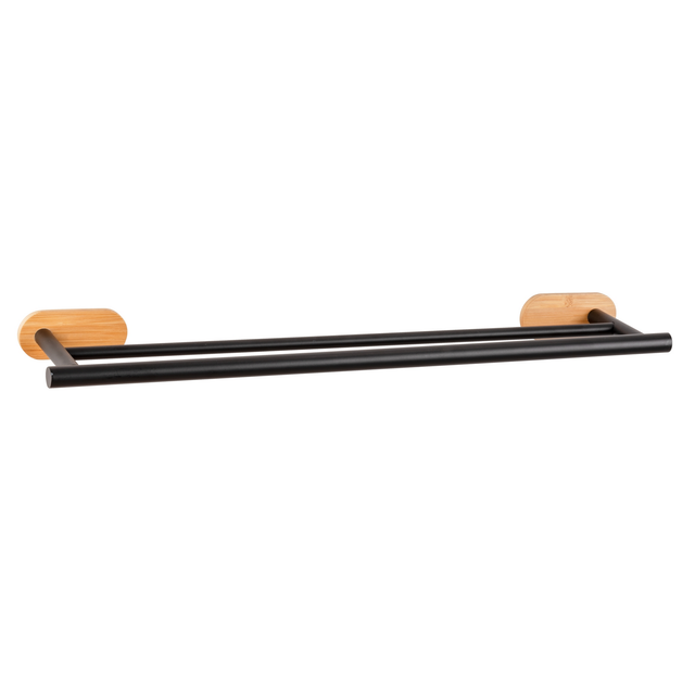 Wenko Badetuchstange 'Turbo-Loc Orea Bamboo' bambus/schwarz doppelreihig 60 cm