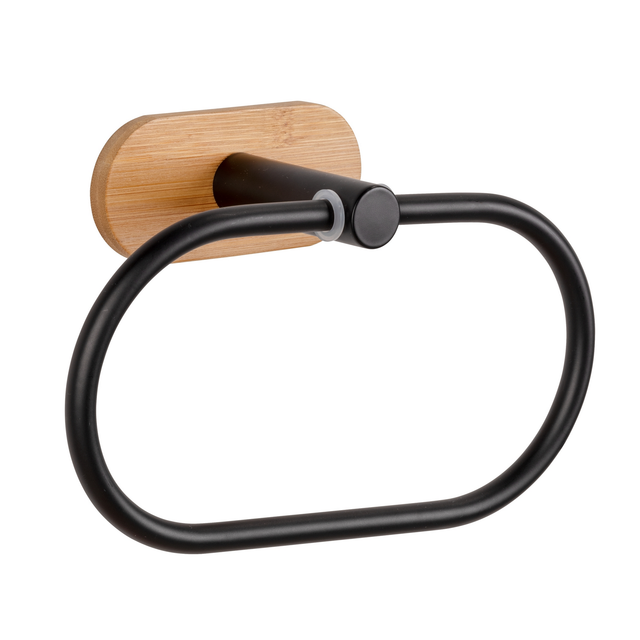 Wenko Handtuchring 'Turbo-Loc Orea Bambo' bambus/schwarz 20,5 x 12,5 x 7,5 cm