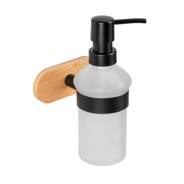 Wenko Seifenspender 'Turbo-Loc Orea Bamboo' Bambus, Glas satiniert 200 ml