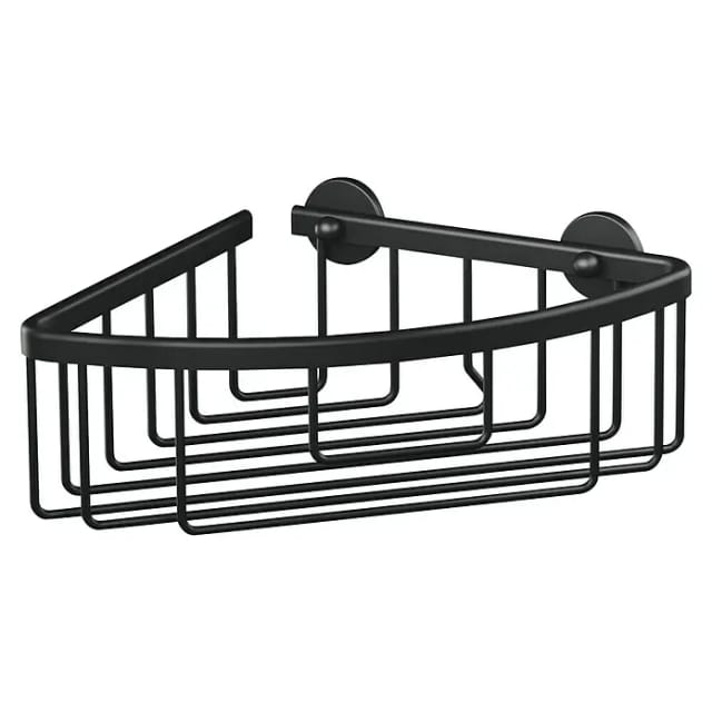 tesa Eck-Duschablage 'Aluxx Black' mattschwarz mit Klebelösung 20,7 x 9,2 x 20,2 cm