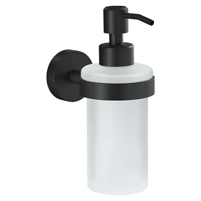 tesa Wandseifenspender 'Moon Black' schwarz matt mit Klebelösung 7 x 17,1 x 11,9 cm
