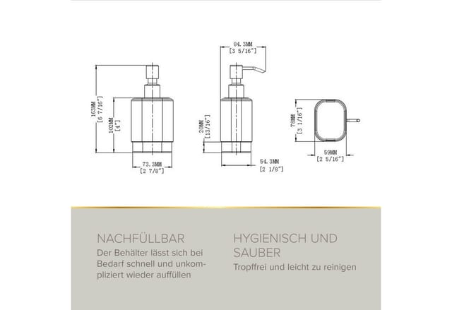 Lenz Seifenspender 'Soulution' eckig verchromt/weiß