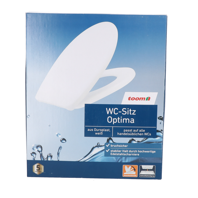 toom WC-Sitz 'Optima' mit Absenkautomatik weiß Duroplast